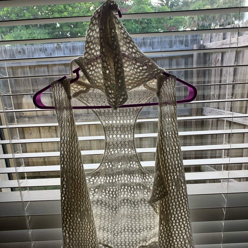 ROXY White Knit Shawl